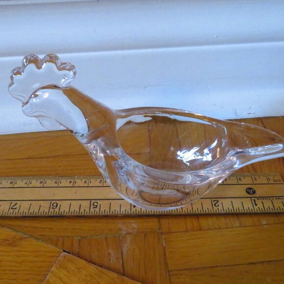 Vintage crystal glass rooster ashtray cigar ashtray brush rest / Cofrac/ art ver - Picture 6 of 7